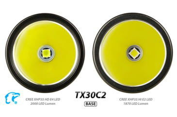 Image of EAGTAC TX30C2 Base Flashlight, Nichia 219C CRI92 4000K LED, 885lm, Black, TX30C2-219C-BASE-NW