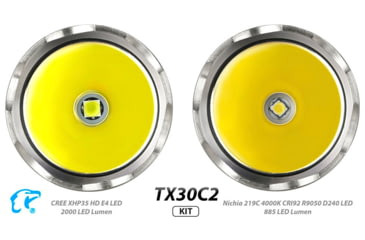Image of EAGTAC TX30C2 Base Flashlight, Nichia 219C CRI92 4000K LED, 885lm, Black, TX30C2-219C-BASE-NW