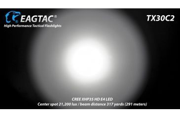 Image of Eagtac TX30C2, XHP35 HD CW LED, 2000 lumens, Black, Flashlight Only, 2938