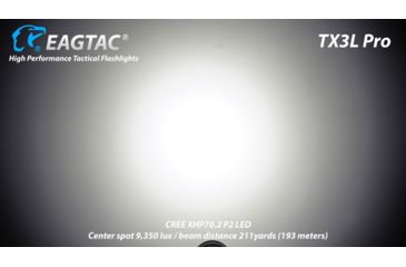 Image of EAGTAC TX3L PRO XJP70.2 CW, 3000 Lumen, USB Rechargeable, 18650 Led Flashlight, Black, Medium 4235