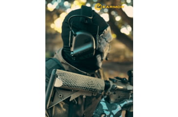 Image of Earmor Electronic Ear Muffs w/ Gel Earpads &amp; AUX Input, 22dB, Tactical Black, M31-BK PLUS