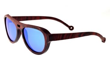 Image of Earth Coronado Ebony Wood Sunglasses, Red Stripe Wood, ESG019RB