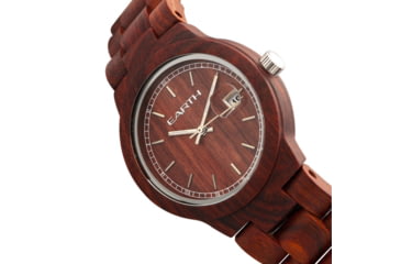 Image of Earth Wood Biscayne Bracelet Watch w/Date, Red, One Size, ETHEW4203