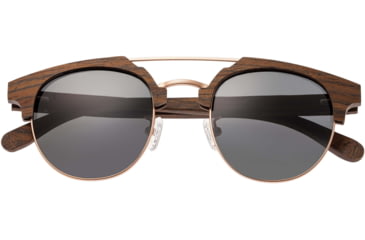 Image of Earth Wood Kai Polarized Sunglass, Walnut Zebrawood/Black, One Size, ESG024BK
