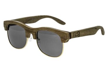 Image of Earth Dade Sunglasses, Walnut Zebrawood Wood Frame, Black Lens, ESG088WZ