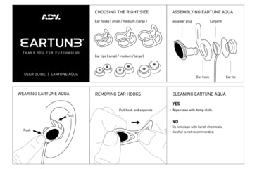 Image of Eartune Aqua U Ear Plugs, Black, Universal, ADVETAU-BLK