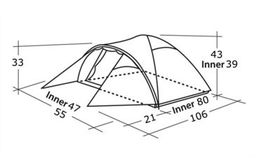 Image of Easy Camp 2 Person Quasar 200 Tent, Orange / Gold, 120192