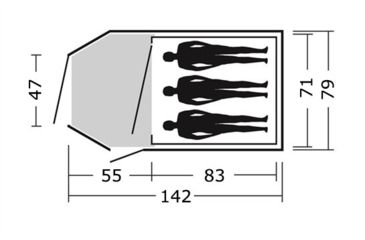 Image of Easy Camp 3 Person Eclipse 300 Tent, Orange / Gold, 120186