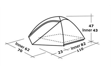 Image of Easy Camp 3 Person Meteor 300 Tent, Orange / Gold, 120191