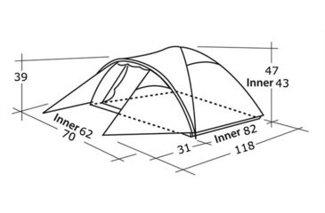 Image of Easy Camp 3 Person Quasar 300 Tent, Orange / Gold, 120193
