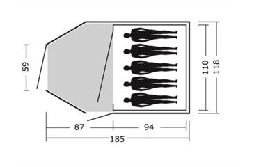 Image of Easy Camp 5 Person Eclipse 500 Tent, Orange / Gold, 120187