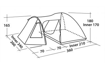 Image of Easy Camp 4-Person Corona 400 Dome Tent, Light/Dark Blue, 5709388077974