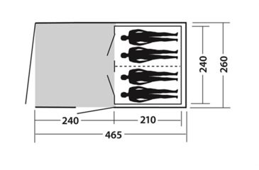 Image of Easy Camp 4-Person Galaxy 400 Tunnel Tent, 2 Rooms, Light/Dark Blue, 5709388076533