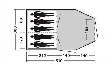 Image of Easy Camp Huntsville 500 Tunnel Tent - 5 Person, 3 Rooms, Light/Dark Blue 120266