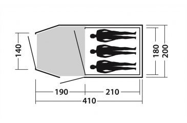 Image of Easy Camp 3-Person Spirit 300 Tunnel Tent, Light/Dark Blue, 5709388080318