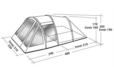 Image of Easy Camp Tempest 500 Inflatable Tunnel - 5 Person, 3 Rooms, Light/Dark Blue 120255