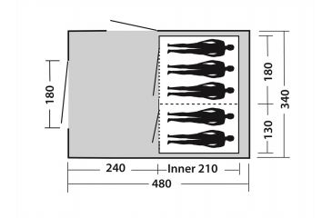 Image of Easy Camp Tempest 500 Inflatable Tunnel - 5 Person, 3 Rooms, Light/Dark Blue 120255