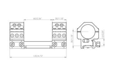 Image of EAW German Tactical Mount Fixed Blockmount, Tube Diameter 30mm, Height 15mm, Screw, Black, 62000
