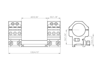 Image of EAW German Tactical Mount Fixed Blockmount, Tube Diameter 30mm, Height 19mm, Screw, Black, 62002