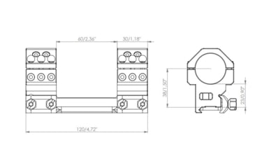 Image of EAW German Tactical Mount Fixed Blockmount, Tube Diameter 30mm, Height 23mm, Screw, Black, 62003