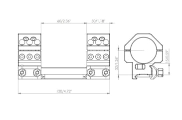 Image of EAW German Tactical Mount Fixed Blockmount, Tube Diameter 34mm, Height 15mm, Screw, Black, 62001