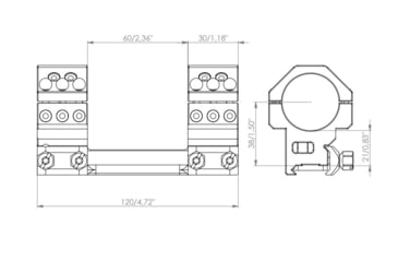 Image of EAW German Tactical Mount Fixed Blockmount, Tube Diameter 34mm, Height 19mm, Screw, Black, 62004