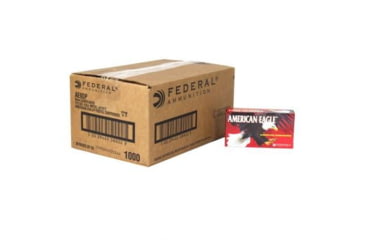 Image of Federal Premium American Eagle Handgun Ammunition 9mm 115 gr FMJ 1000/ct, AE9DP BK