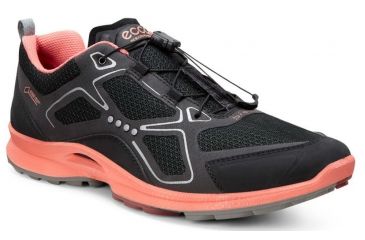 Image of ECCO Biom Ultra Quest II GTX Hiking Shoe - Women's-Black/Coral-Medium-41