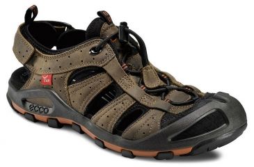 Image of ECCO Cerro Sandal - Men's-Blk/Navajo Brown-Medium-42
