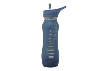 Image of Eco Vessel Surf Glass Bottle with Silicone Sleeve, Storm Blue, 22 oz, SWG650STR-SB