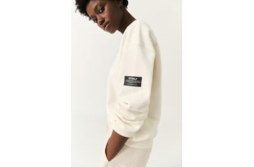 Image of Ecoalf Backalf B Because Sweatshirt - Womens, Cannoli White, S, GASTBACKB8140WS22-997-S