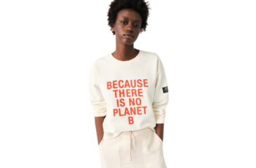 Image of Ecoalf Backalf B Because Sweatshirt - Womens, Cannoli White, S, GASTBACKB8140WS22-997-S