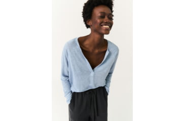 Image of Ecoalf Litalf Long Sleeve T-Shirt - Womens, Dusty Blue, XL, GATSLITAL1280WS22-345-XL