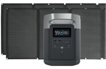 Image of EcoFlow Delta Portable Power Station w/ 2 Solar Panel, 160W, Black, DELTAAMSP162