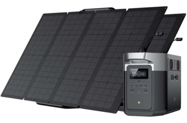 Image of EcoFlow DELTA Max 1600 w/2 Solar Panel, 160W, Black, DELTAMax1600US162