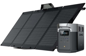 Image of EcoFlow DELTA Max 2000 w/ 1 Solar Panel, 110W, Black, DELTAMax2000+110W
