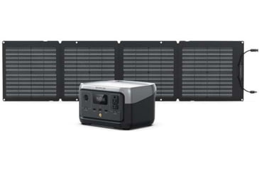 Image of EcoFlow RIVER 2 w/ 1 Solar Panel, 110W, Black, RIVER2-110-1-US