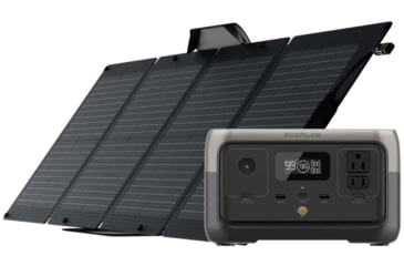 Image of EcoFlow RIVER 2 w/ 1 Solar Panel, 110W, Black, RIVER2-110-1-US
