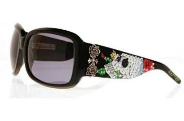 Image of Ed Hardy Skull &amp; Roses Crystal Sunglasses EHS-001