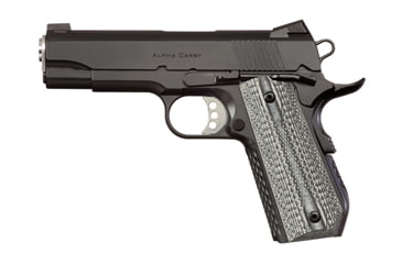 Image of Ed Brown Products Alpha-Carry Pistol, .45 ACP, 4.25in barrel, matte black stainless steel frame, gray laminated wood grip, recoil operated semi-automatic, 3-dot night sights, 7 round magazine, EBALPHACY454.251FRRMPG