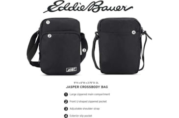 Image of Eddie Bauer Jasper 3L Crossbody Bag, Black, EBB1008-001