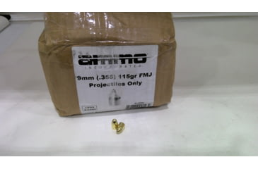 Image of EDEMO Ammo, Inc. 9mm Luger 115 Grain Full Metal Jacket Centerfire Projectiles, 1000 rounds, P9115FMJ, EDEMO2