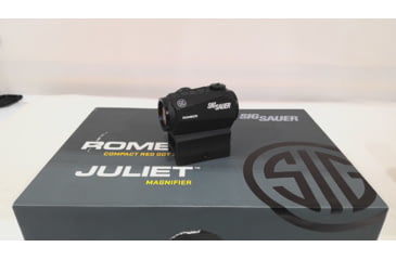 Image of USED Demo, SIG SAUER Romeo5 Red Dot Sight, 2 MOA Red Dot, M1913, Black, Juliet3 3x Magnifier, Black, Medium, SORJ53101, EDEMO1, Condition Parts Only/Salvage, Defective