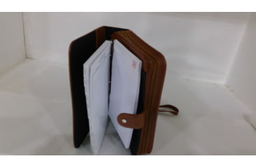 Image of EDEMO Galco Hidden Agenda Concealed Handgun Carrying Case/Leather Holster w/ Day Planner, AMT .45 Backup Dao, Ambidextrous, Full Grain Leather Finish, Tan, HAGTAN, EDEMO1