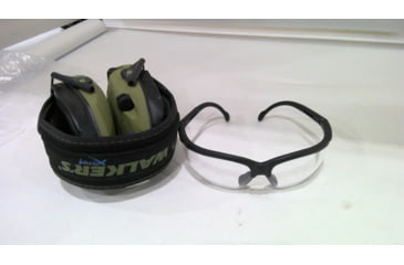 Image of EDEMO OpticsPlanet Exclusive Walkers Xtreme Digital Razor Muffs with Shooting Glasses Combo, Olive Drab Green, GWP-XDRSEMSGL-ODG, EDEMO1