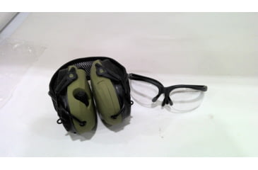 Image of EDEMO OpticsPlanet Exclusive Walkers Xtreme Digital Razor Muffs with Shooting Glasses Combo, Olive Drab Green, GWP-XDRSEMSGL-ODG, EDEMO1