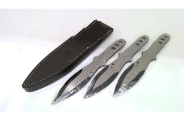Image of EDEMO Spyderco SpyderThrowers Set of 3 Throwing Knives Plain Edge Fixed Blade Knives 9in, Black, Small, TK01SM, EDEMO1