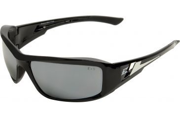 Image of Edge Eyewear Brazeau Safety Glasses Black Frame Silver Mirror Lens Xb117