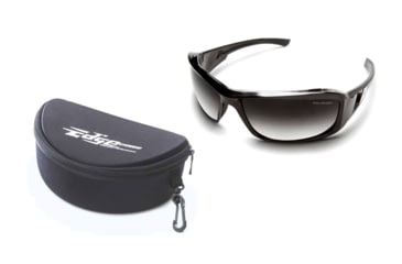 Image of Edge Eyewear Brazeau Safety Glasses - Black Frame, Polarized Gradient Lens TXBG216 w/ FREE Hard Case