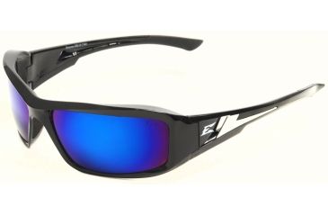 Image of Brazeau Safety Glasses - Black Frame, Blue Mirror Lens XB118